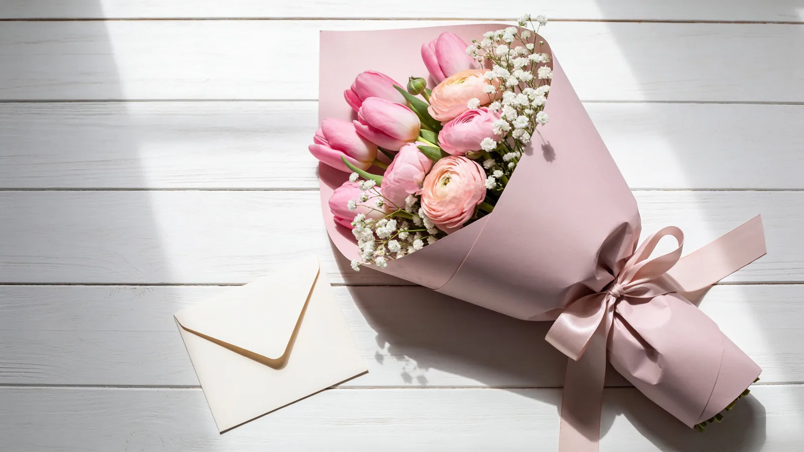 Pastell mit Tulpen und Ranunkeln